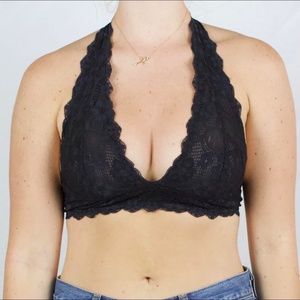 free people black halter bralette